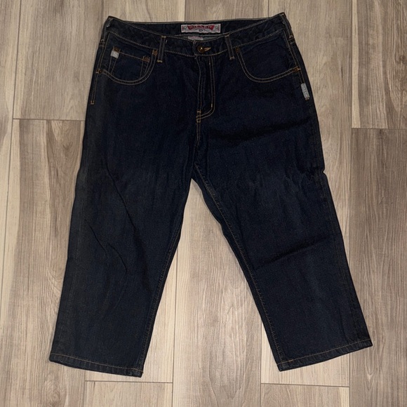 Silver Jeans Denim - Silver Jeans Women’s Dark Blue Relaxed Fit Jeans Crop Vintage Y2K